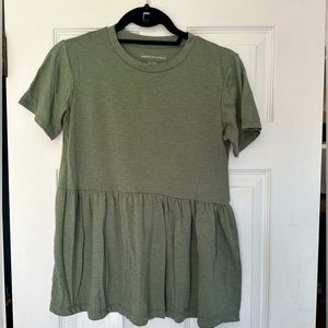 Green American eagle peplum t shirt